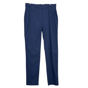 89th + Madison Pull On Millennium Pants Womens M Rayon Nylon Navy Blue